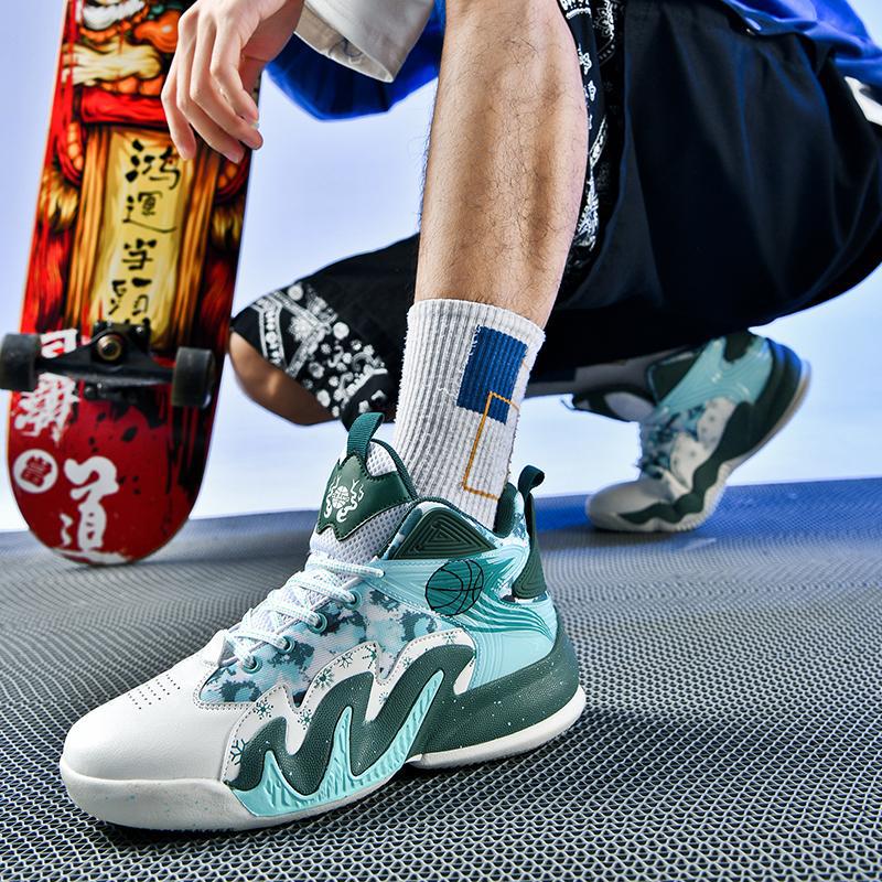 Basketball Shoes Men'S And Women'S Non-Slip Wear-Resistant Shock-Absorbing Lightweight Breathable Student Big Children'S Fashionable Sneaker High-Top Outfield Boots - Image 4