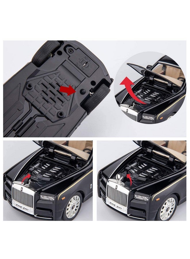 LONGMIRE Metal Pull Back Diecast Car Pull Back Car Model with Sound Light Boys Gifts Toys for Kids Pack of 1, Multicolor (1:32 Rolls Royce Phantom) - Image 3
