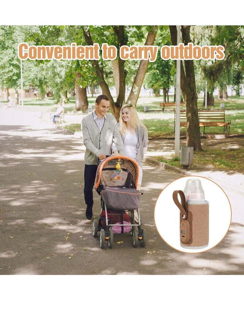 Excefore Milk Bottle Heater, Bottle Warmer Portable Baby Bottle Insulation Cover, Portable Baby Bottle Food Warmer, Adjustable Milk Warmer with Temperature Display - Image 4