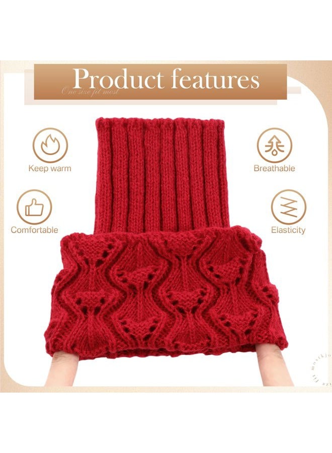 Geyoga 6 Pairs Womens Boot Cuffs Autumn Crochet Ankle Warmers Fall Boots Socks Toppers for Girls, Dark Colors, One size - Image 3