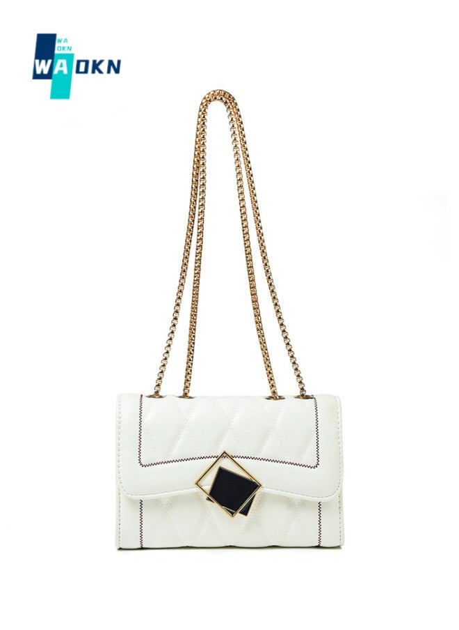 WAOKN - Women's Stylish and Elegant Shoulder Bag, Ladies Chain Underarm Bag Sling Bag Side Bag, Solid Color PU leather Chain Tote Bag Handbag Gift Bag - Image 1
