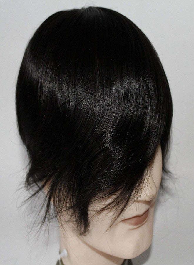 Glan Human Hair Men's Toupee Hair System Hairpiece Hair Loss Solution Hair Patch/Wigs to Easily Attach For Bald Area For Boys (9 * 7, Black) - Image 5