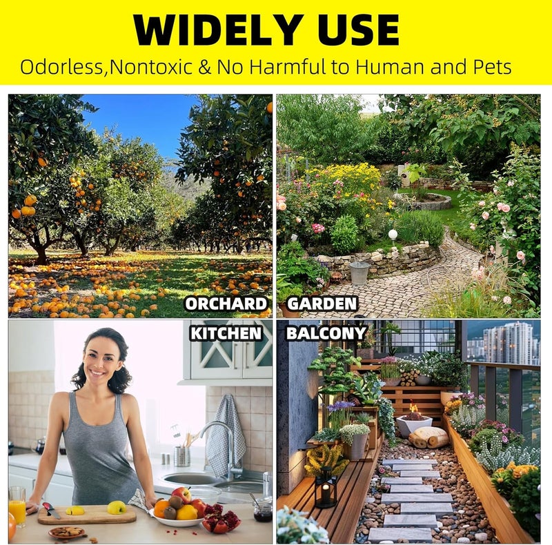 Mosqueda 36PCS Fruit Fly Sticky Traps Fungus Gnat Traps Insect Trap for Plants Kitchen Indoor Outdoor White Flies Mosquitos Fungus Gnats Flying Insects Houseplant Gifts (Mushroom Shape) - Image 4