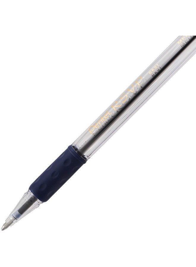 Pentel RSVP Ballpoint Pen, (1.0mm), Medium Tip, Blue Ink, Box of 12 (BK91-C) - Image 5