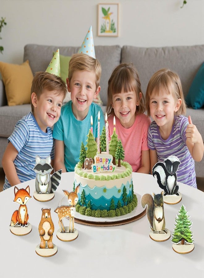 DAECHAO 12 Pack Woodland Animal Decorations, Forest Themed Baby Shower & Kids Birthday Table Centerpieces, Rustic Woodland Nursery Decor for Home Office Farmhouse - Image 3