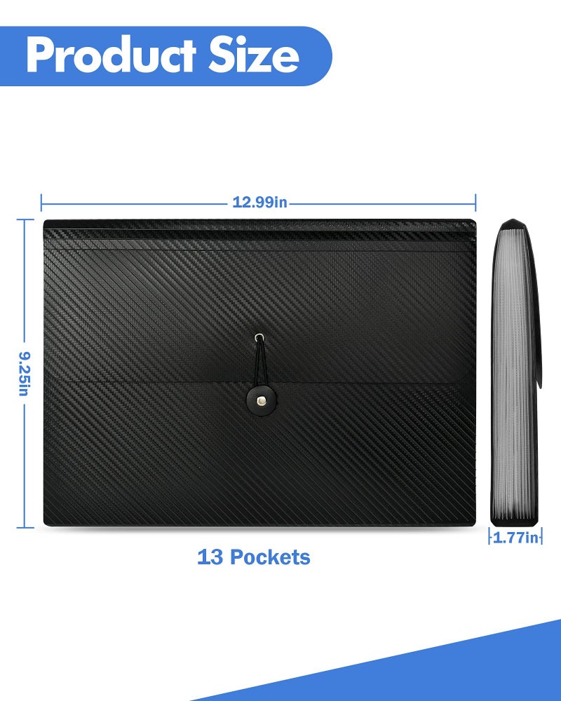 SYOSI File Organizer, Expanding File Folder, Accordion File Holder, with Tabs, Elastic Buckles Closure, A4 Paper Document Organizer, for Home School Office, 13 Pockets - Image 3
