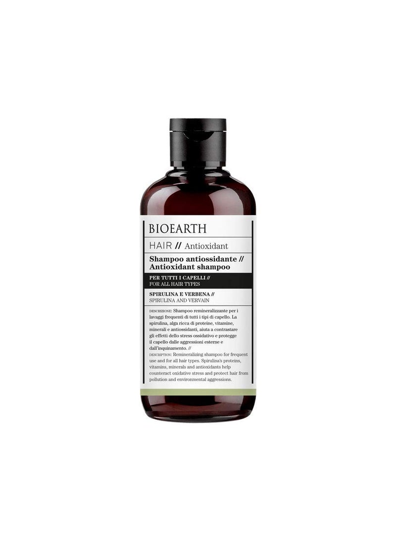 BIOEARTH Bioearth Hair Antioxidant Shampoo for all types of hair with protective and remineralising effect Made in Italy Vegan AIAB Certified  250ml Pack 