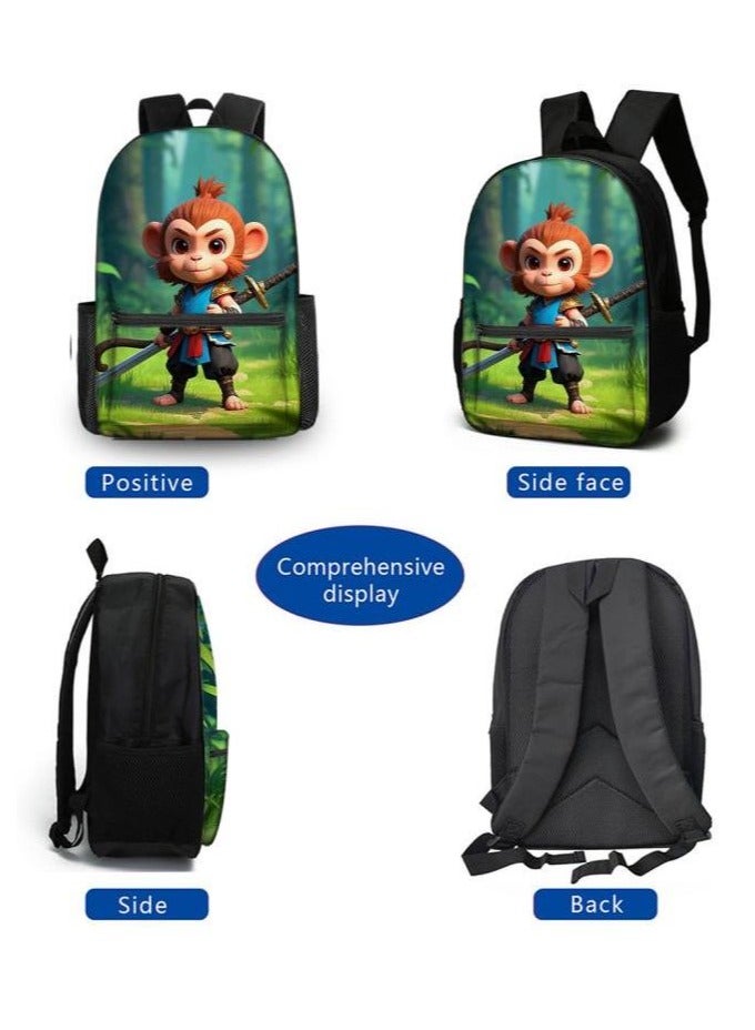 Cartoon three-piece schoolbag with zipper - 406  - Image 3
