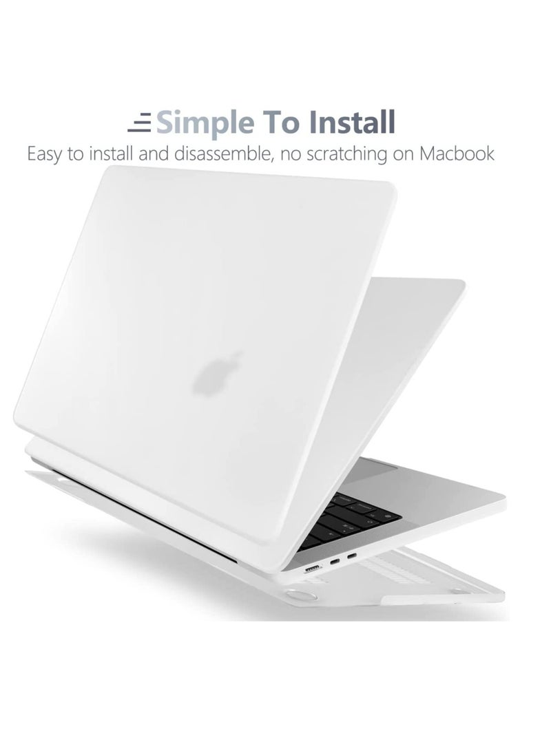 حافظة صلبة متوافقة مع جهاز MacBook Air مقاس 13.6 بوصة إصدار 2024، شريحة M3 A3113 وإصدار 2022، شريحة M2 A2681، حافظة صلبة شفافة بلوري - Image 1