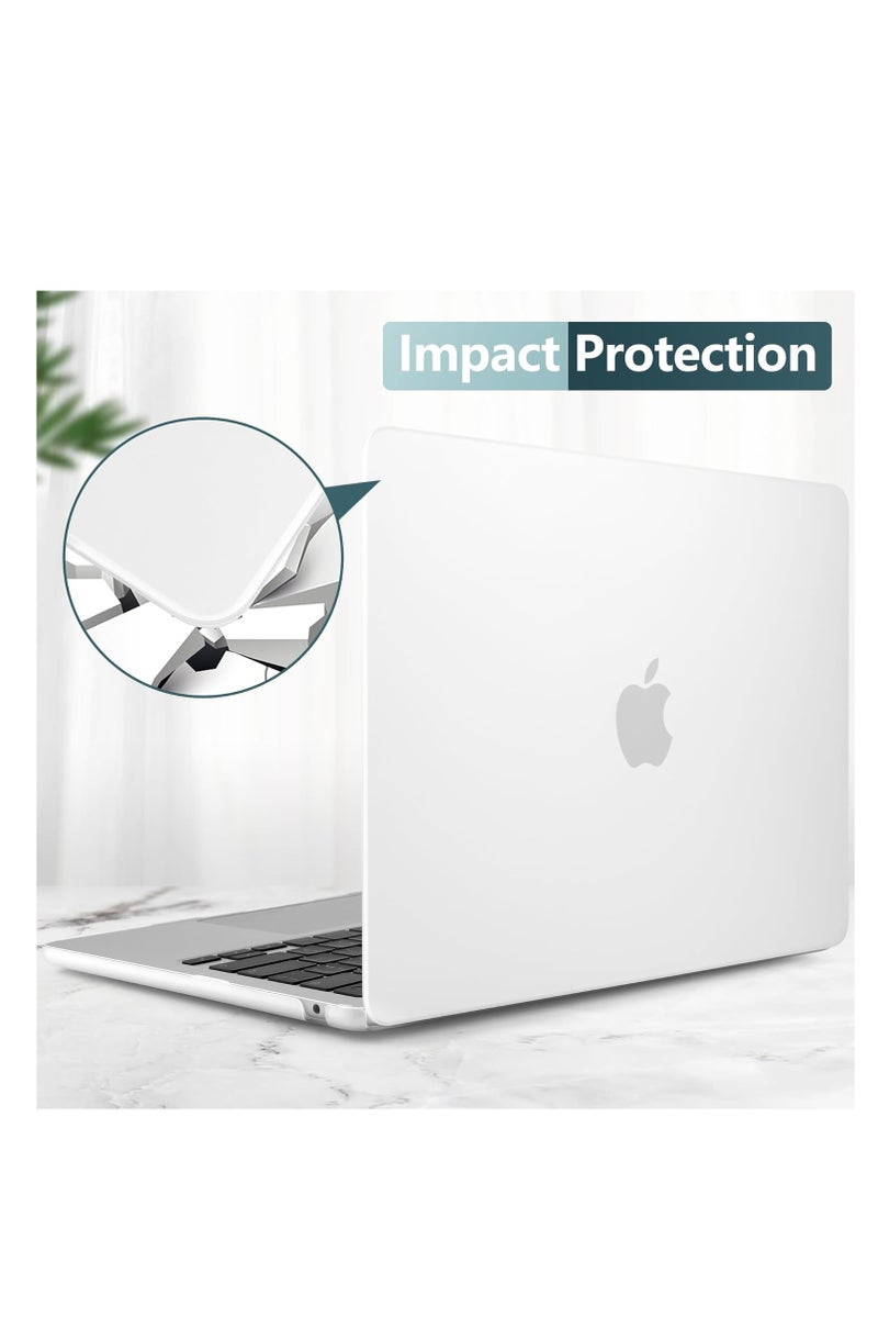 حافظة صلبة متوافقة مع جهاز MacBook Air مقاس 13.6 بوصة إصدار 2024، شريحة M3 A3113 وإصدار 2022، شريحة M2 A2681، حافظة صلبة شفافة بلوري - Image 4