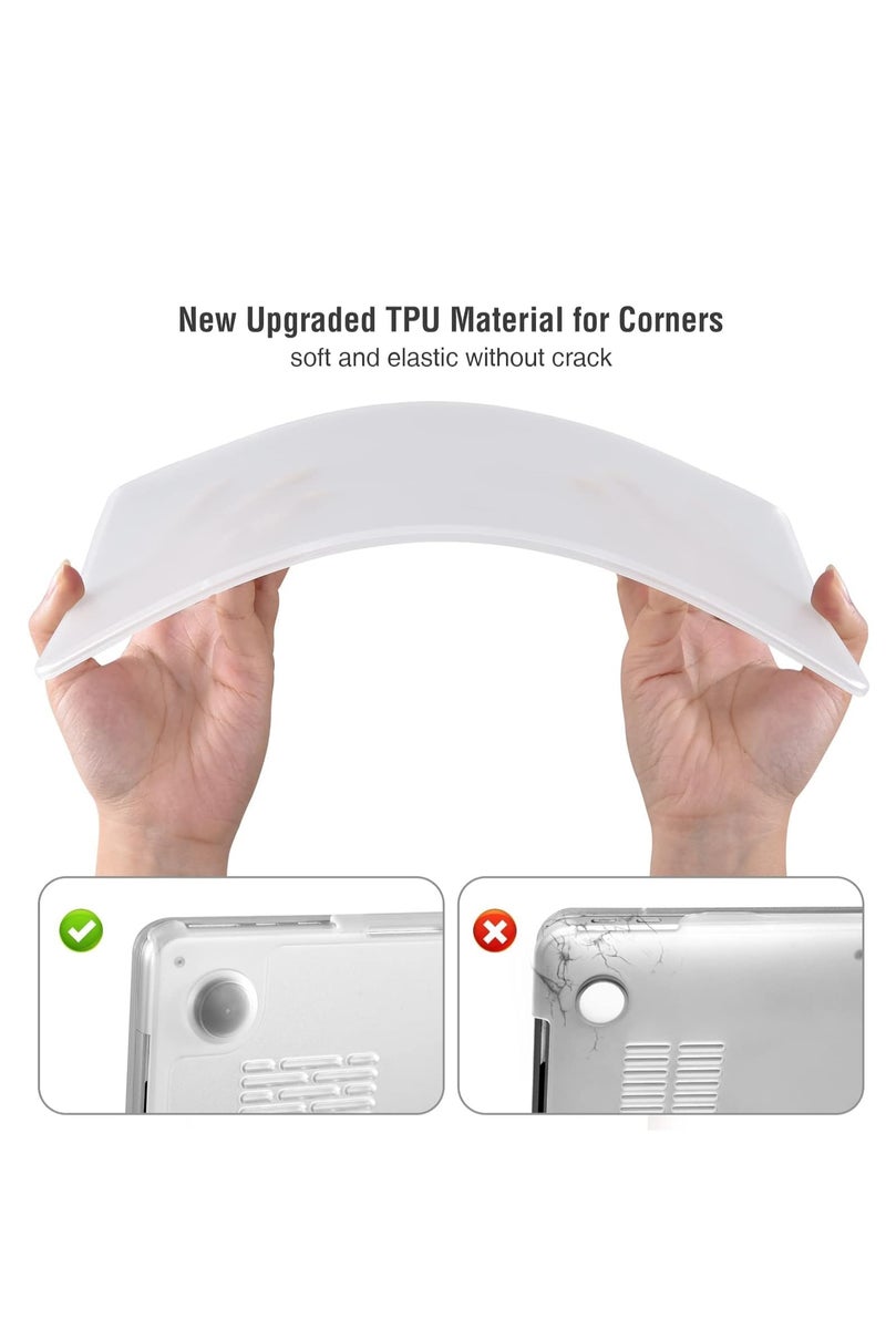 حافظة صلبة متوافقة مع جهاز MacBook Air مقاس 13.6 بوصة إصدار 2024، شريحة M3 A3113 وإصدار 2022، شريحة M2 A2681، حافظة صلبة شفافة بلوري - Image 5