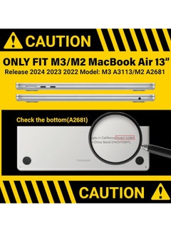 Generic Hard Case Compatible with MacBook Air 13.6 inch 2025 M4 Chip A3240/2024 M3 Chip A3113/2022 M2 Chip A2681, Frosted Clear  - Image 3