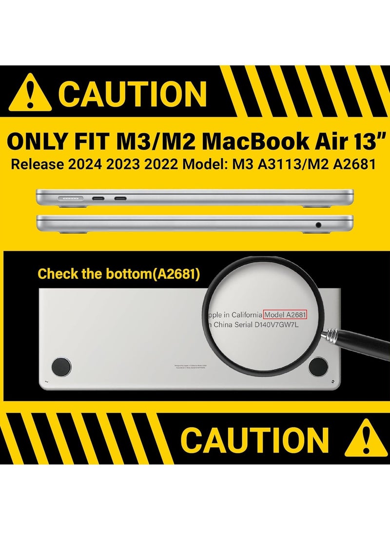 Hard Case Compatible with MacBook Air 13.6 inch 2025 M4 Chip A3240/2024 M3 Chip A3113/2022 M2 Chip A2681, Frosted Clear  - Image 3