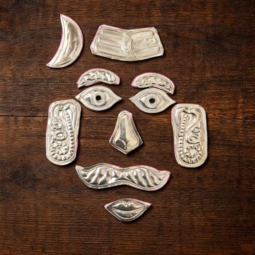 Achleshwar German Silver Shivling Shringar Set Shiv Ji Mukharbind Face Decoration 11 Piece Pooja Shivling Accessory Silver 7.5 Inch - Image 5
