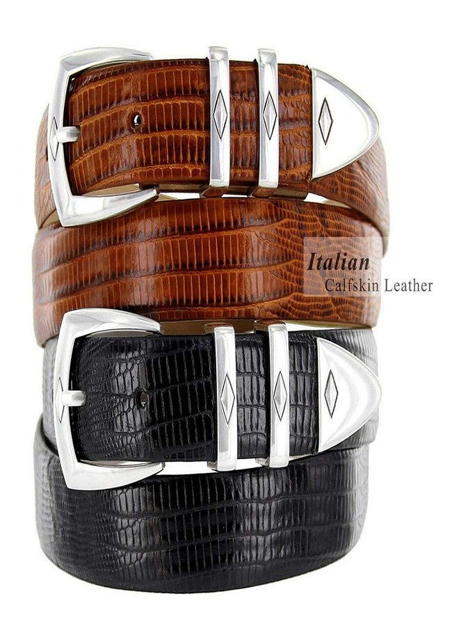 Belts.com Canyon S5847 Men's Designer Dress Belt Italian Calfskin Leather 1-1/8" (30mm) Wide (Alligator Black, 38) - Image 2