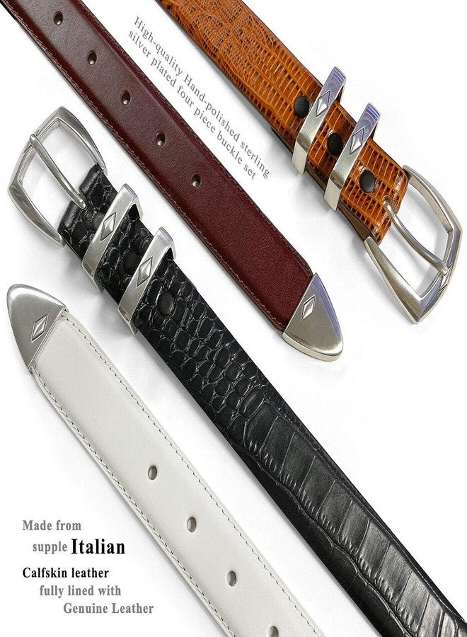 Belts.com Canyon S5847 Men's Designer Dress Belt Italian Calfskin Leather 1-1/8" (30mm) Wide (Alligator Black, 38) - Image 4