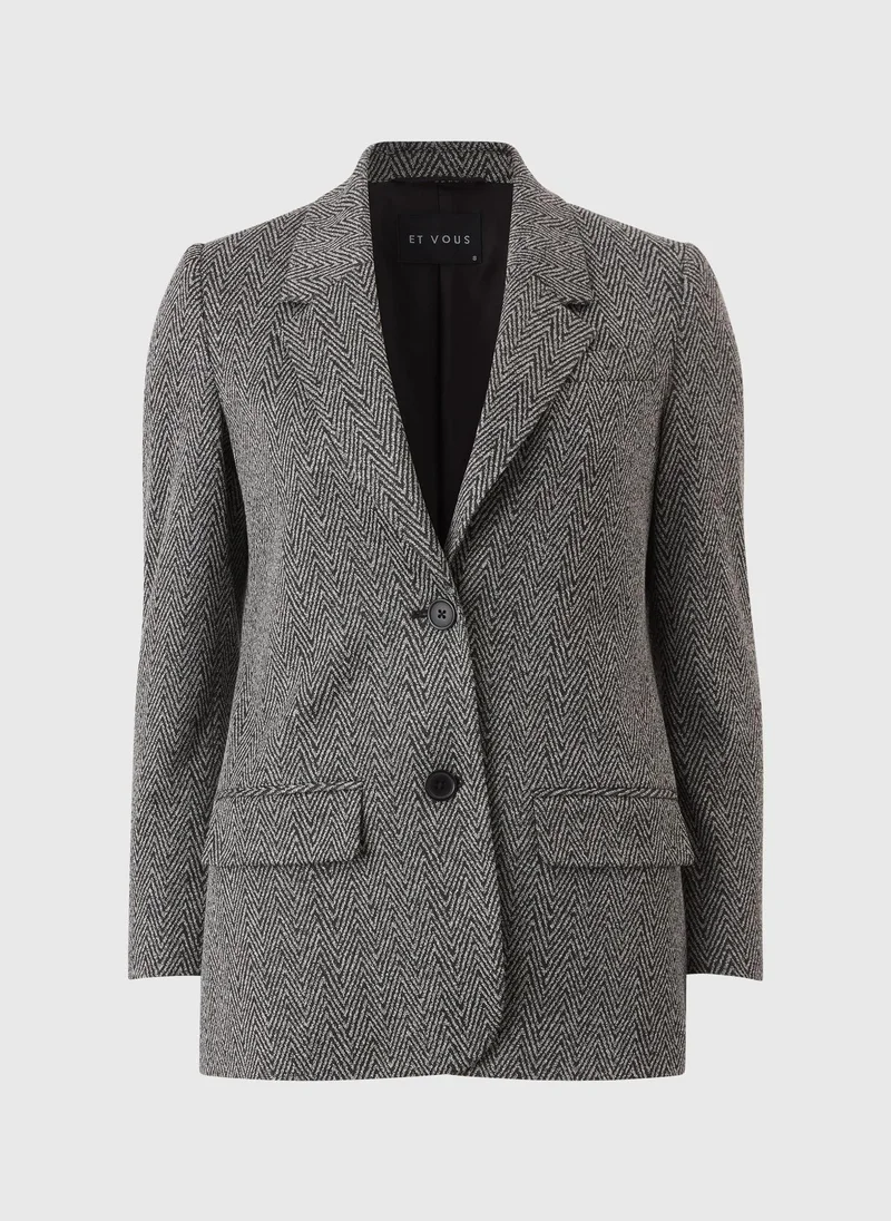 Matalan Grey Et Vous Grey Herringbone Ponte Blazer for Women | Best Price UAE