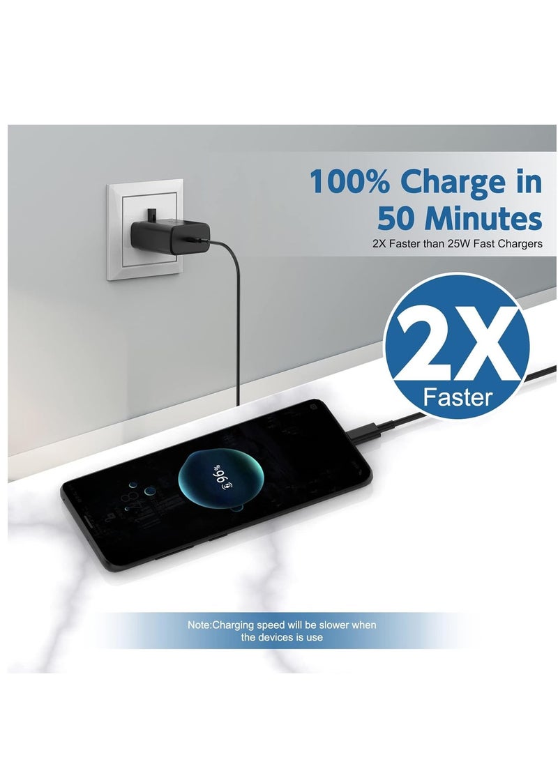 45W Super Fast for Samsung Galaxy S23 Ultra, S23+, S23, S22 Ultra 5G, S22+, S22, S20, S20 FE, S21, S10, A53, A33, A13, A03, M13 USB-C Phone Wall Plug for Samsung