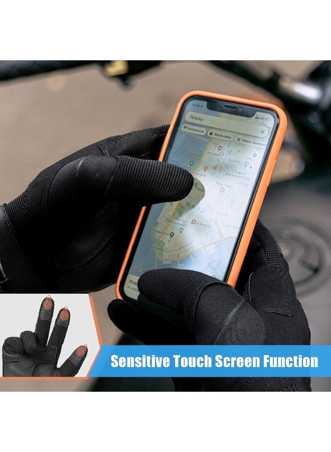 Cierto Motorcycle Gloves For Men | Touch Screen Hard Knuckle Tactical Gloves | Breathable And Anti-Slip Airsoft Gloves  - Image 4