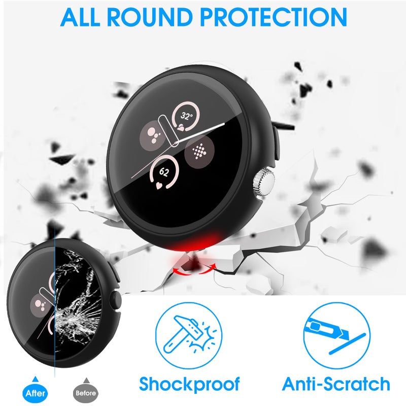 Tiorecime 10 Pack Case for Google Pixel Watch 3/2/1 41mm with Tempered Glass Screen Protector, Shockproof Hard PC Bumper, All-Around Protective Cover Compatible with Pixel Watch 3/2/1 41mm Accessories - Image 4