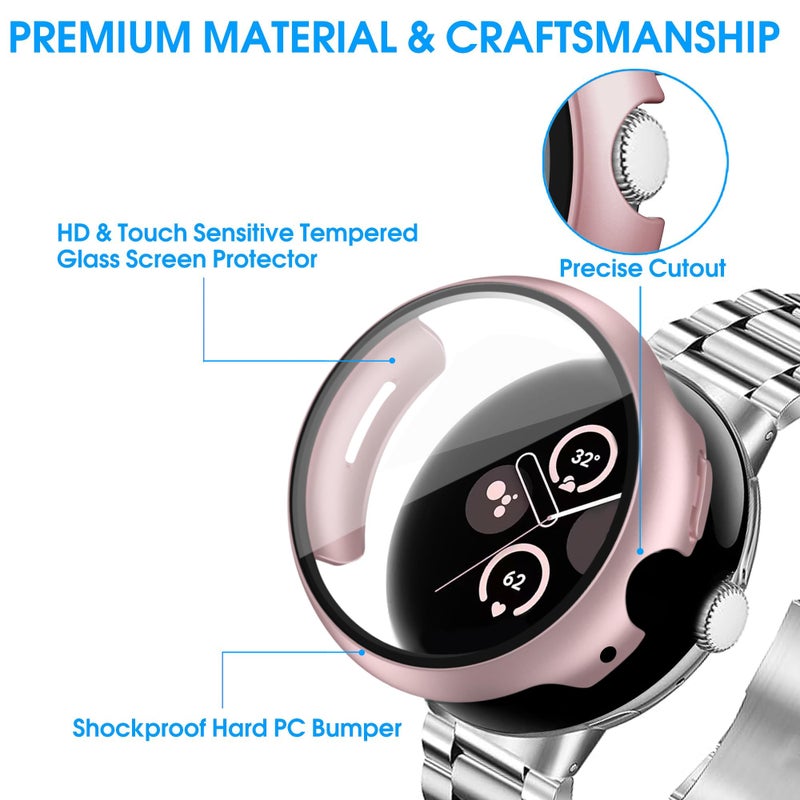 Tiorecime 10 Pack Case for Google Pixel Watch 3/2/1 41mm with Tempered Glass Screen Protector, Shockproof Hard PC Bumper, All-Around Protective Cover Compatible with Pixel Watch 3/2/1 41mm Accessories - Image 2