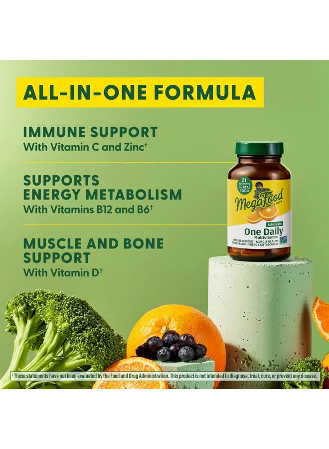 MegaFood Men's 40+ One Daily Multivitamin for Men With Vitamin B, Vitamin D3, Selenium, Zinc & Real Food - Immune Support, Energy Metabolism, and Muscle & Bone Health – Non GMO; Vegetarian - 90 Tabs - Image 5
