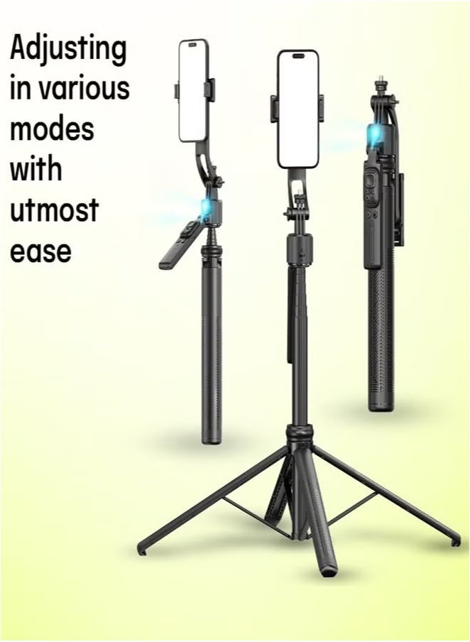 التخطيط A7 AI Face Tracking Tripod with Gesture Control | 360° Rotation Auto Tracking Selfie Stick | Adjustable Tripod Stand for iPhone & Android | Ideal for Vlogging, Video Recording, Content Creation, Live Streaming - Image 2