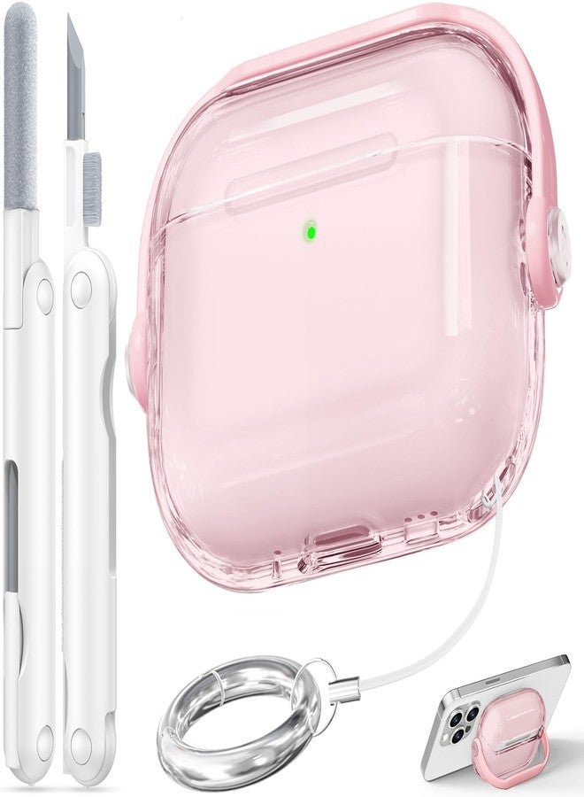 Wowwat for Airpods Pro 3 Case,Safety Lock Cases for Apple Airpod Pro 3 (2025) with Cleaner Kit, Drop Protection Air pods Pro3 Case Cover for Men for Women with Keychain,Clear Pink - Image 1