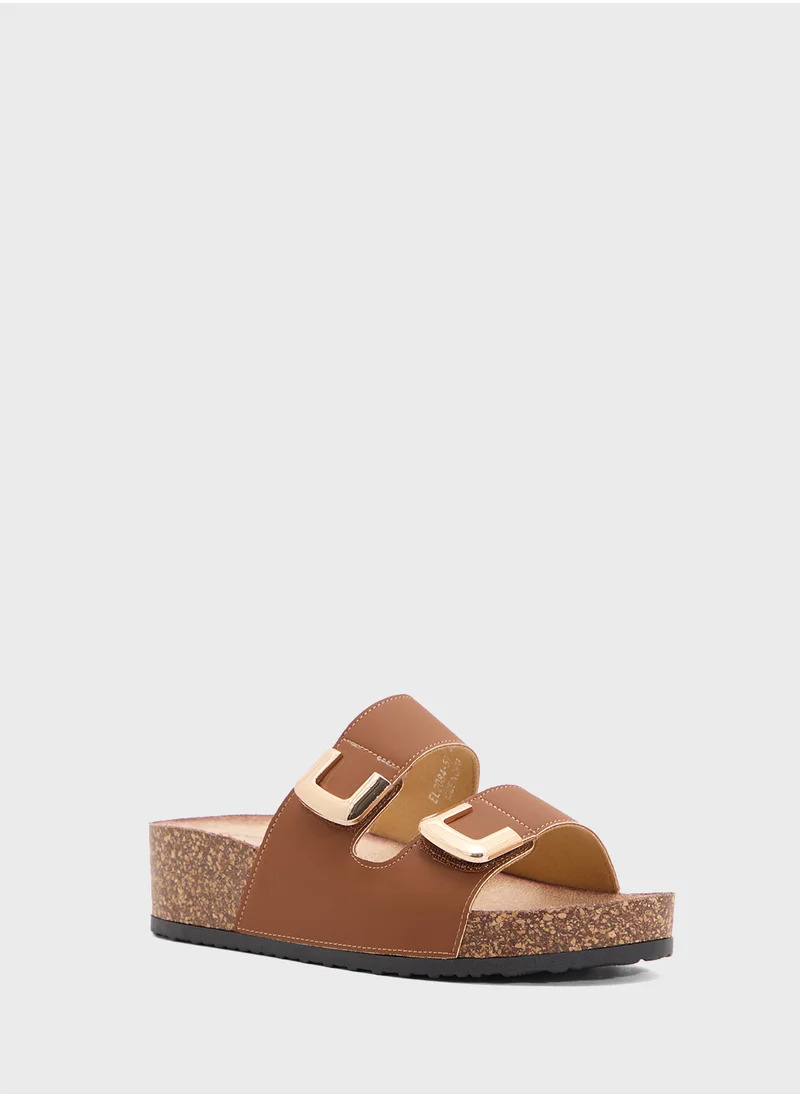 Ginger Chunky Trim Double Strap Sandal