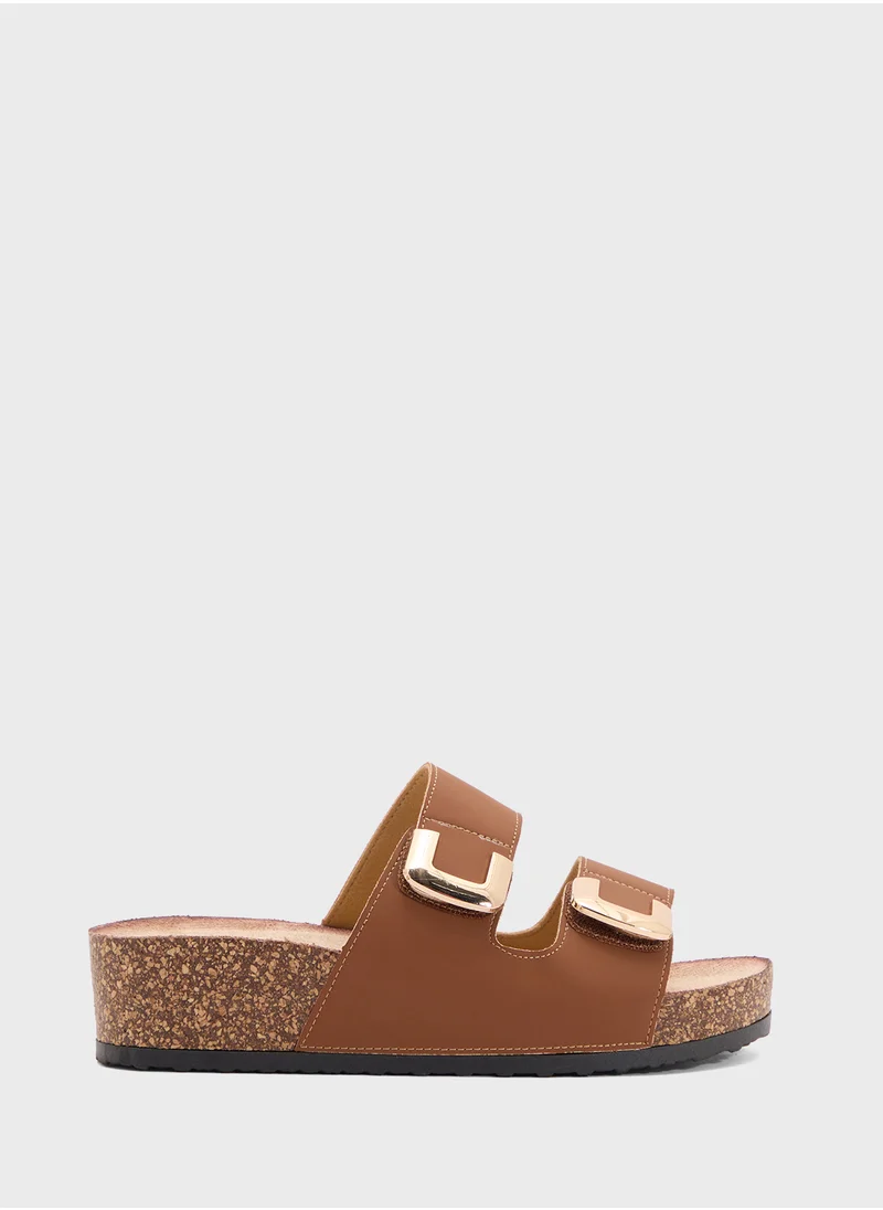 Ginger Chunky Trim Double Strap Sandal