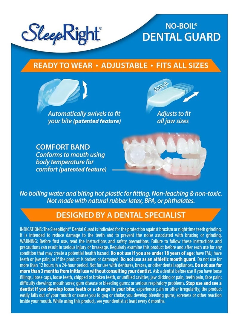 SleepRight - SleepRight Ultra-Comfort Dental Guard Mouth Guard to Prevent Teeth Grinding - No Boil - Extra Strong - Image 1