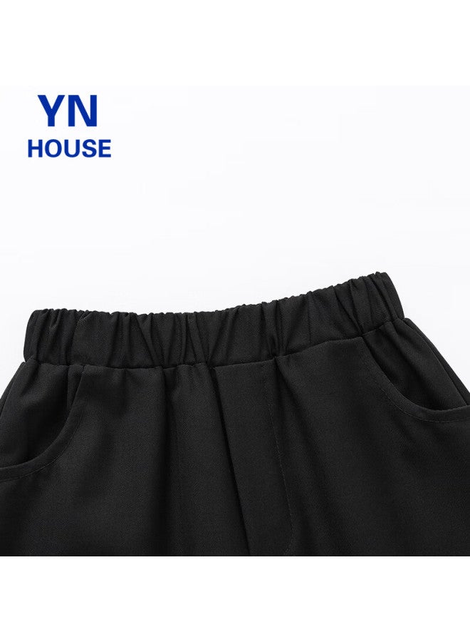 Yinuofang Children's Black Dress Pants And Tie Set, Boys' Dragon Boat Festival Performance Outfit, Straight-leg Trousers For School-age Childre - Image 4
