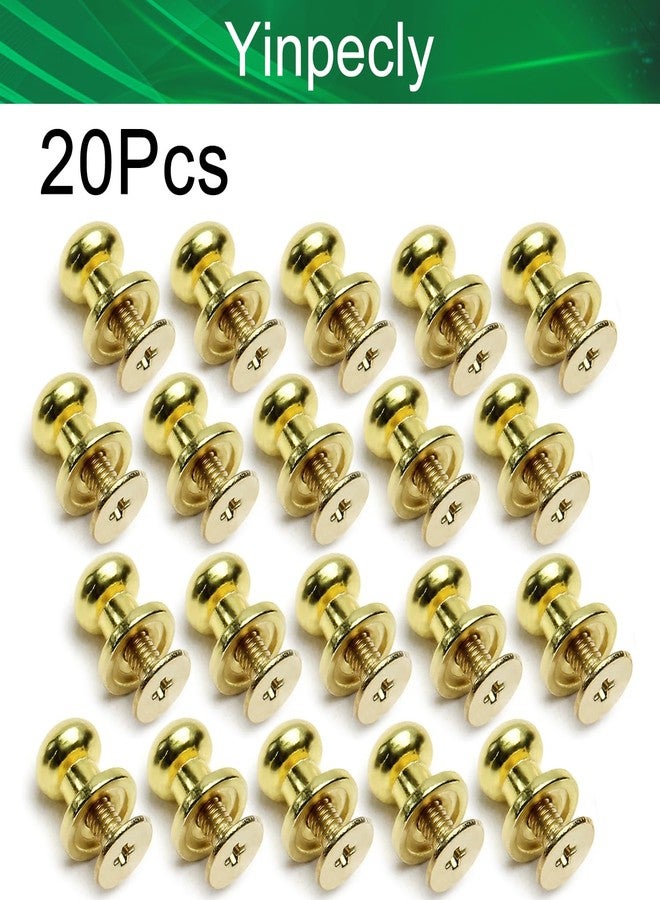 Yinpecly 20pcs Mini Round Knobs 0.28"x0.35" Small Drawer Pulls Handles for Jewelry Box Gift Case Gold - Image 4