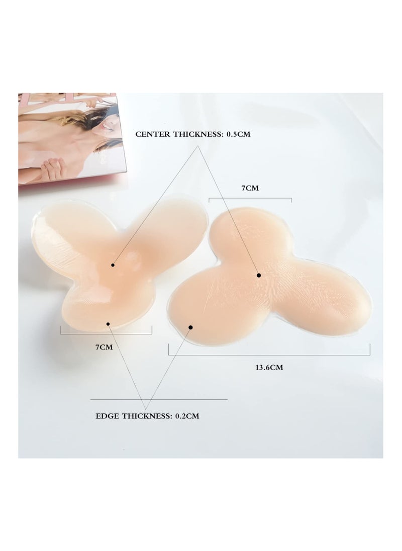 SYOSI - Invisible Breast Bra, Women Strapless Sticky Bra, Silicone Nipple Covers Pasties Push Up Self Adhesive Pads Breast Lift Petals Reusable Lifting Bra Cups Comfortable Bralette for Backless Dress - Image 1