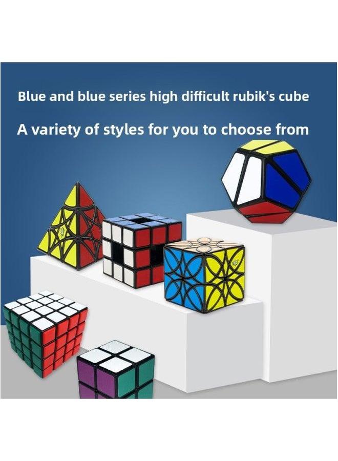 Blue And Series High Difficulty Special-shaped Second-order Five Magic Axis Star Hollow erfly Love Flower Helicopter Clover Puzzle Cube-Color:Blue 233 - Image 2