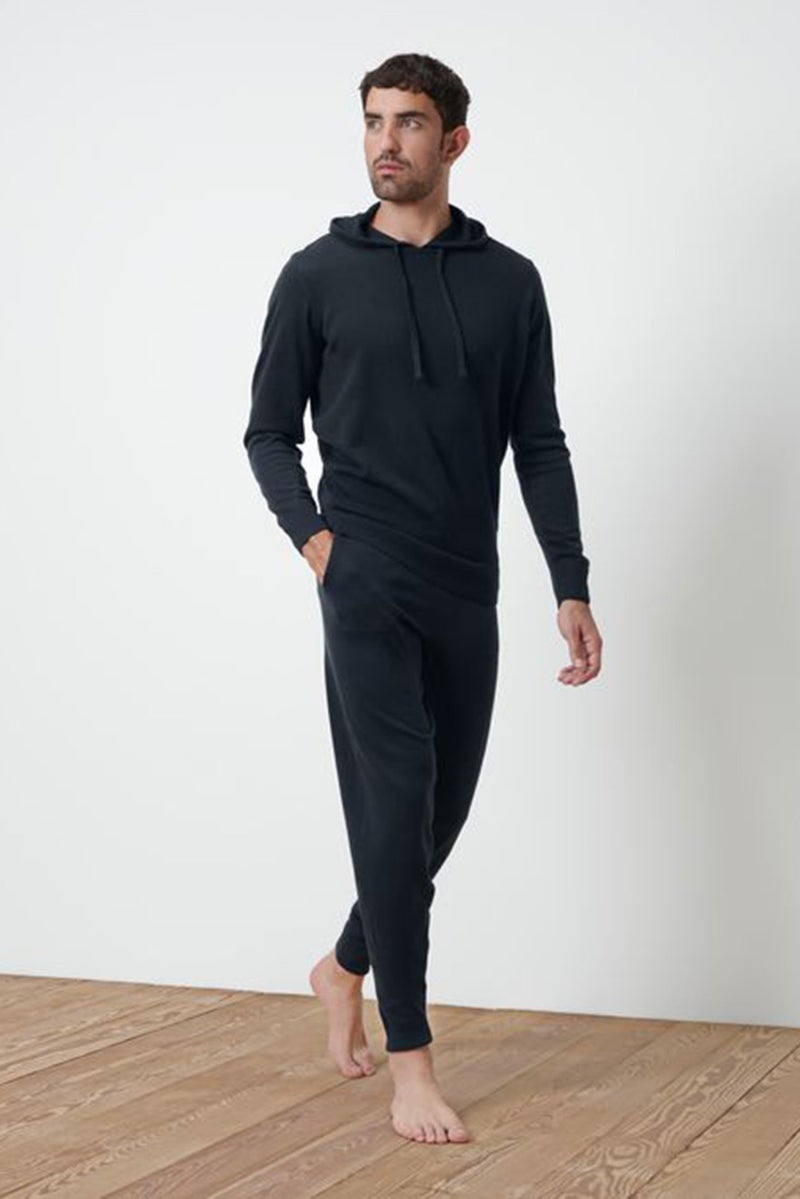 Tchibo Men Knitted Drawstring Pajama Pants, Navy Blue - Image 1