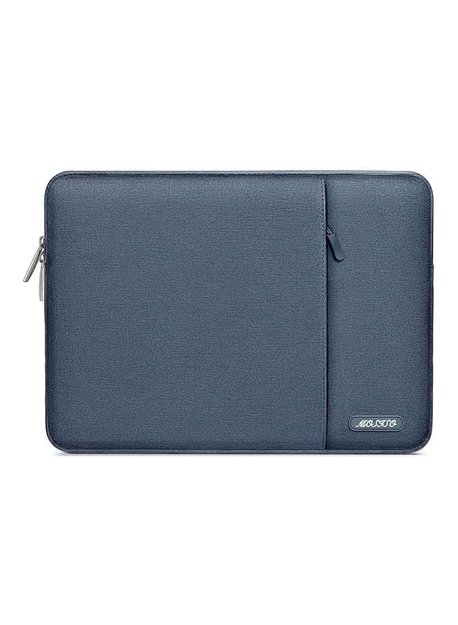 موسيسو حقيبة كمبيوتر محمول متوافقة مع ماك بوك اير برو 13 13.3 بوصة نوت بوك متوافق مع ماك بوك برو 14 بوصة 2023 2021 A2779 M2 A2442 M1 حافظة عمودية من البوليستر مع جيب أزرق ضبابي - Image 1