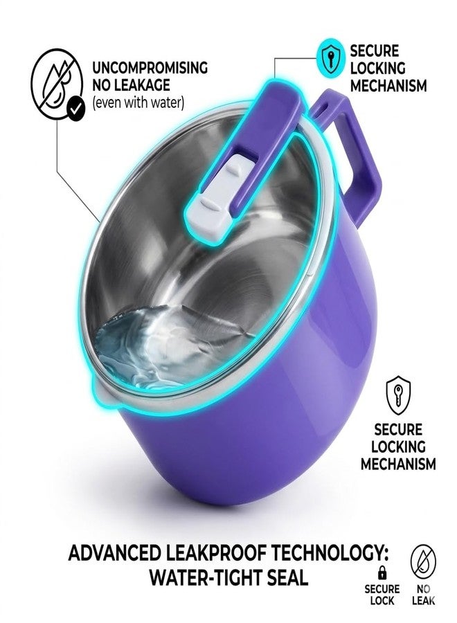 DKWIN Premium Thermal Casserole Lunch Box with Steel Inner & Secure Locking Lid – Keeps Food Hot or Cold for Hours, Portable Food Container with Handle for Office & Kids - Image 3