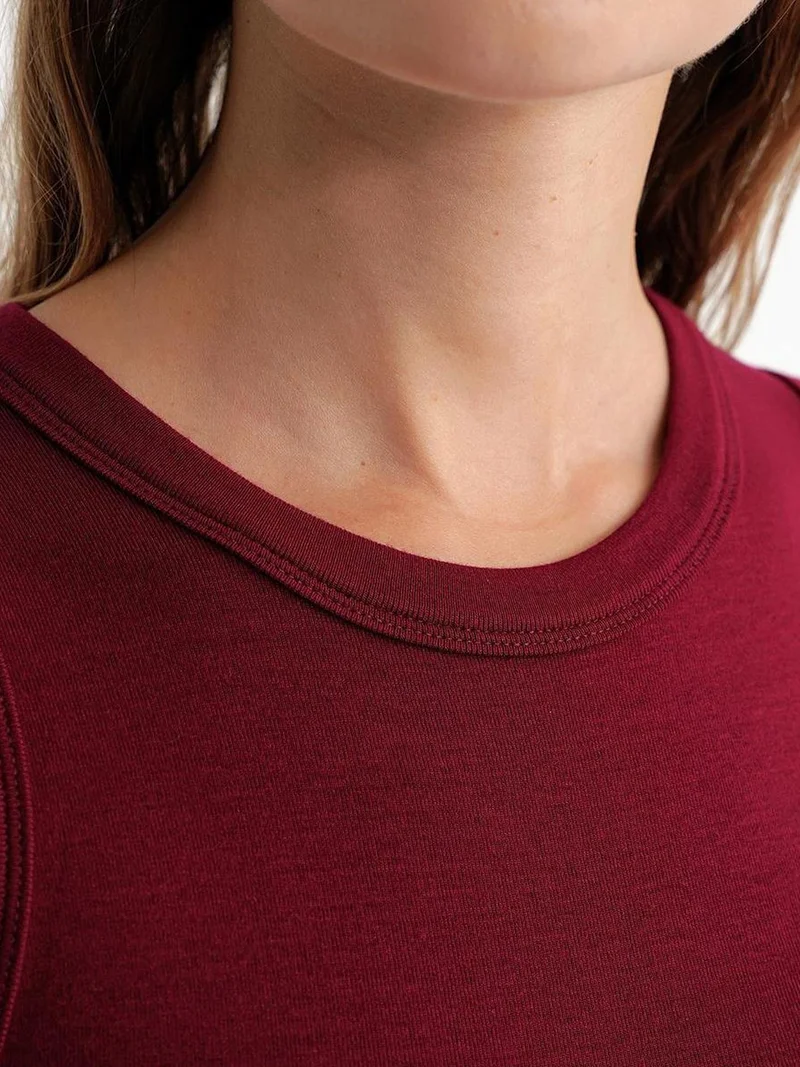 MixRay Mixray Ribbed Crew Neck Fitted Tank Top