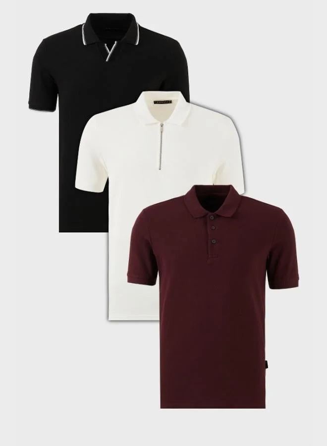 بوراتي تيشيرت بولو قطن رجالي عبوة من  قطع