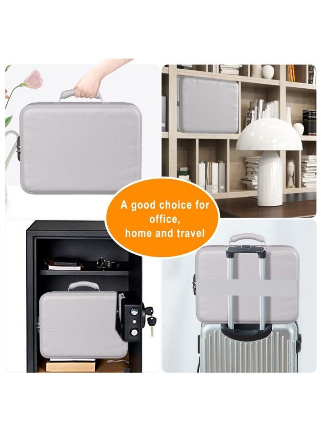 LAMAY 5200°F Document Organizer with Lock,Upgraded Heat Insulated Fireproof?Waterproof Box 8 Layers File Organizer,Portable Home Travel Safe Storage for Important Documents, Files, Silver - Image 3