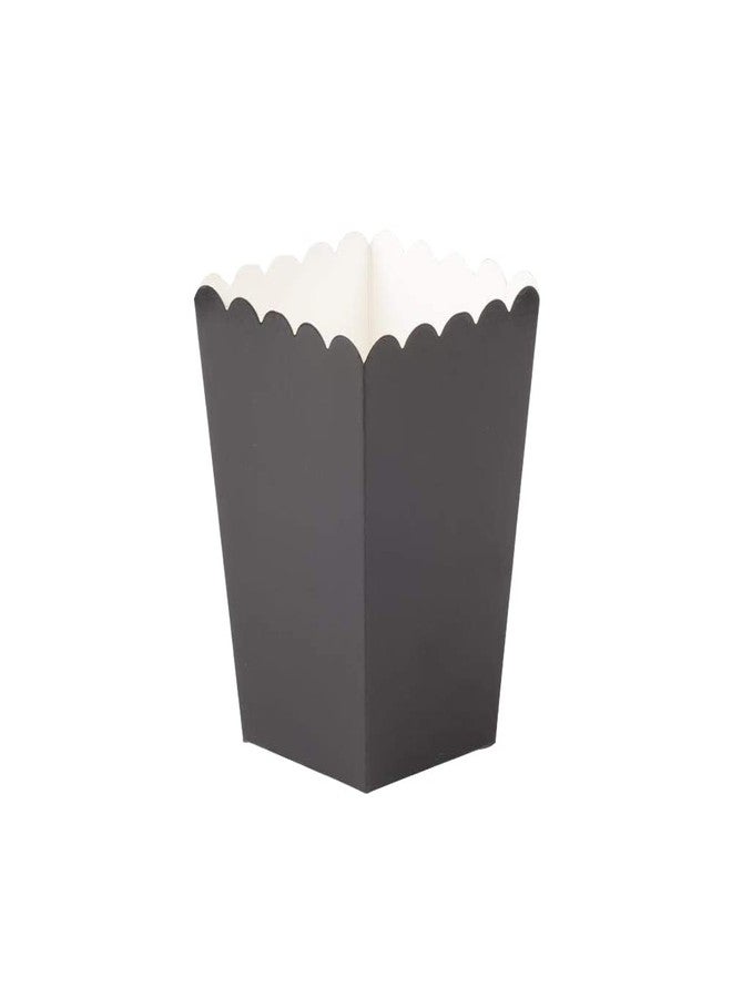 Festiko® 10 Pcs Black Popcorn Boxes, Perfect for Kids' Birthday Parties, Solid Color, Simple Style, 10 Pack - Image 1