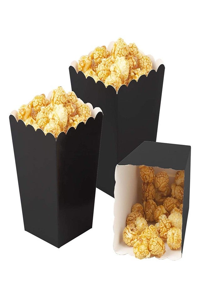 Festiko® 10 Pcs Black Popcorn Boxes, Perfect for Kids' Birthday Parties, Solid Color, Simple Style, 10 Pack - Image 3