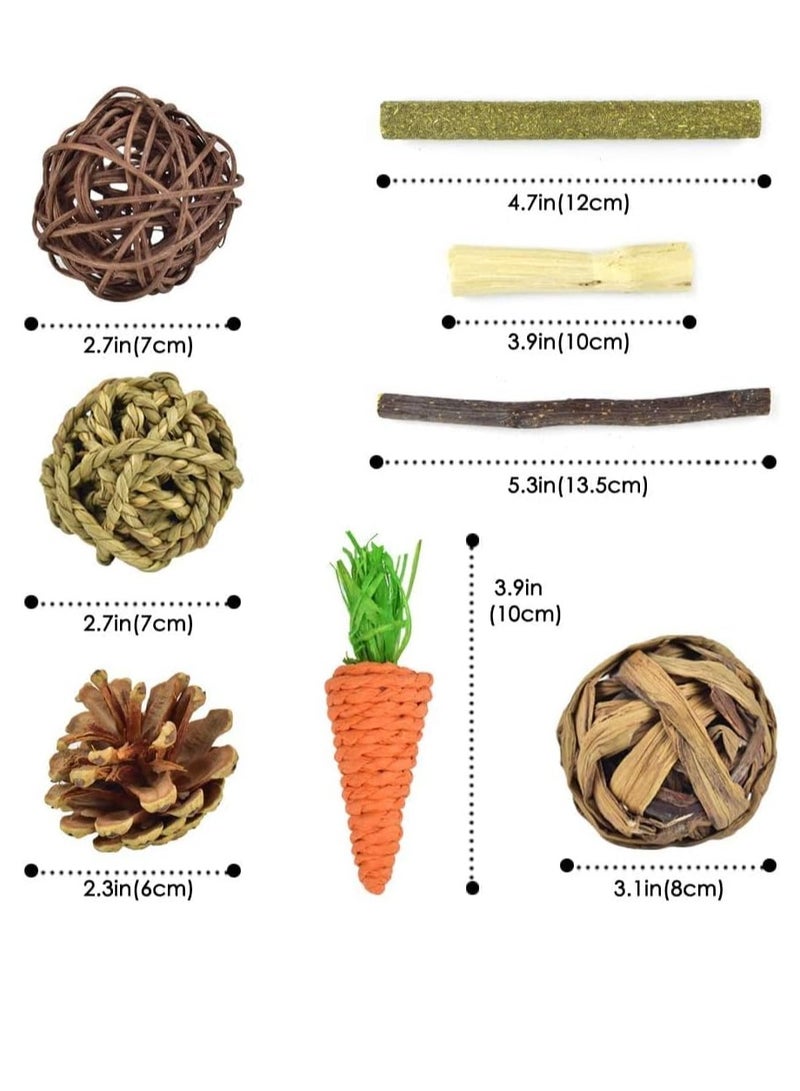 Rabbit Chew Toys, Hamster Toys Natural Apple Wood  s Chewing Toys Bunny Ball Toys Teeth Care Toys for Rabbits  s Squirrel Gerbils Small Rodent Pets Chewing and Playing - Image 2