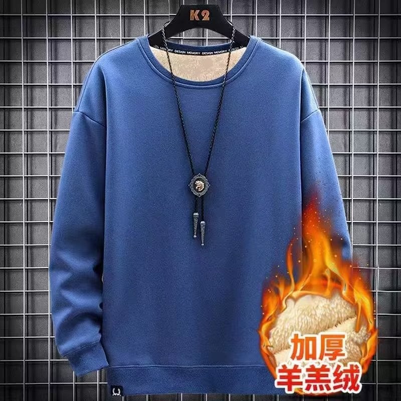 Heavyweight Hoodie Lamb Wool Fleece Unisex Autumn Winter Haze Blue
