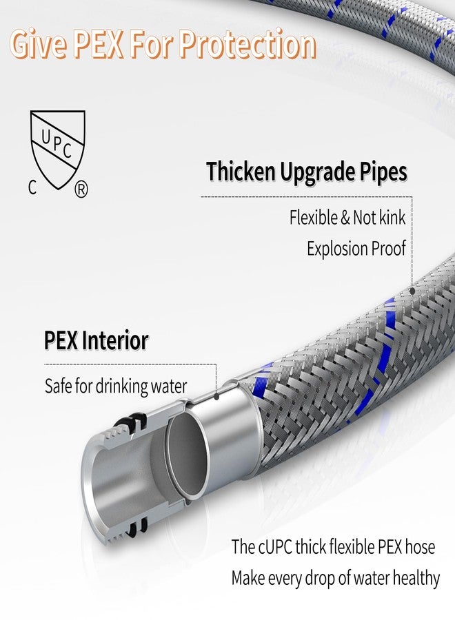 BESy Widespread 8 inch Oil Rubbed Bronze Bathroom Faucet, Two Handles 3 Holes Sink Faucet Waterfall Spout Lavatory Basin Faucets, Vanity Bathroom Sink Faucet with Supply cUPC Lines - Image 4