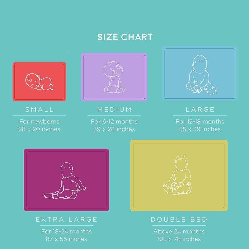 CHICERY Baby drysheet Absorbent Mattress Protectors for New Born Children Baby Bed Protector Waterproof Baby Sheet PinkBlueLight BlueSmall 70cm x 50cm Pack of 3 - Image 4