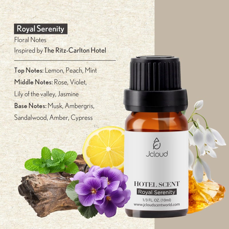 JCLOUD Royal Serenity Essential Oil Inspired by Luxury Hotel | Hotel Scent - Pure Aromatherapy Diffuser Oil with Lemon, Jasmine and Amber, Home Luxury & Hotel Scents for Diffuser - 10mL - Image 4