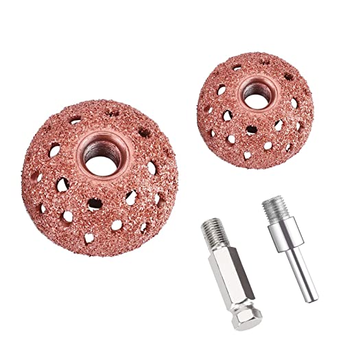 Flylin 2Pcs Auto Tire Buffing Wheel, 38mm Bowl Type Patch Grinder Wheels with Linking Rod, Tire Repair Grinding Head for Low Speed Tire Buffer & High Speed Tire Buffer (42mm 55mm) - Image 1