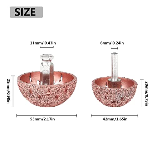 Flylin 2Pcs Auto Tire Buffing Wheel, 38mm Bowl Type Patch Grinder Wheels with Linking Rod, Tire Repair Grinding Head for Low Speed Tire Buffer & High Speed Tire Buffer (42mm 55mm) - Image 3